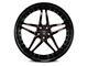 Marquee Wheels M5331A Gloss Black Red Milled Wheel; 22x9 (11-23 RWD Charger, Excluding Widebody)