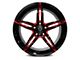 Marquee Wheels M8888 Gloss Black Red Milled Wheel; 18x8.5 (11-23 RWD Charger w/o Brembo, Excluding Widebody)