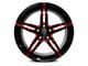 Marquee Wheels M8888 Gloss Black Red Milled Wheel; 18x9 (11-23 RWD Charger w/o Brembo, Excluding Widebody)