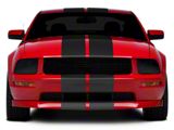 SEC10 GT500 Style Stripes; Matte Black; 10-Inch (05-14 Mustang)