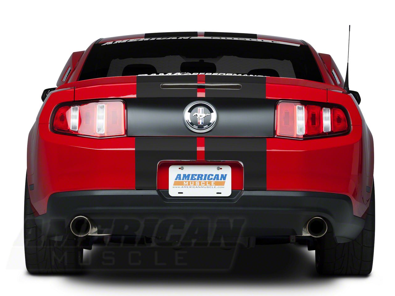 SEC10 Mustang Lemans Stripes; Matte Black; 12-Inch 26202G05 (05-14 ...