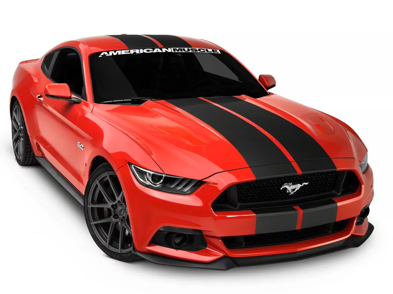 SEC10 Mustang GT500 Style Stripes; Matte Black; 10-Inch 26166G15 (15-23 ...