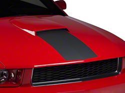 SEC10 Hood Stripe; Matte Black (05-09 Mustang GT, V6)