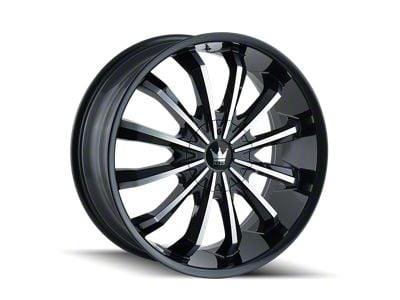 Mazzi Fusion Gloss Black Machined Wheel; 22x9.5; 35mm Offset (05-09 Mustang)