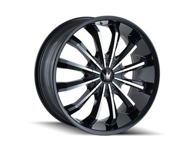 Mazzi Fusion Gloss Black Machined Wheel; 24x9.5 (11-23 RWD Charger, Excluding Widebody)