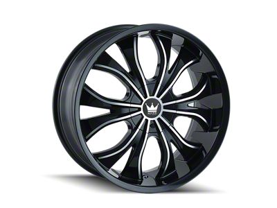 Mazzi Hustler Gloss Black Machined Wheel; 24x9.5 (11-23 RWD Charger, Excluding Widebody)