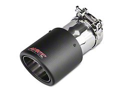 MBRP Angled Cut Dual Wall Exhaust Tip; 4-Inch; Carbon Fiber (Fits 3-Inch Tailpipe)