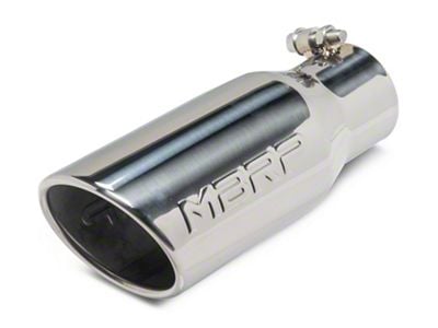 MBRP Angled Cut Rolled End Exhaust Tip; 4-Inch; Polished (Fits 2.75-Inch Tailpipe)