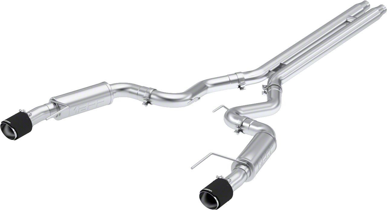 MBRP Mustang Armor Pro CatBack Exhaust with Carbon Fiber Tips; Race