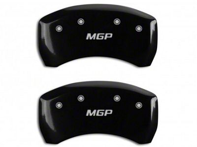 MGP Brake Caliper Covers with MGP Logo; Black; Rear Only (15-23 Mustang GT w/ Performance Pack)