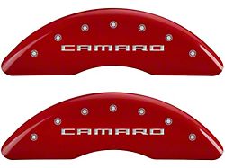 MGP Brake Caliper Covers with Gen 5/6 Camaro Logo; Red; Front and Rear (16-24 Camaro SS)