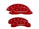 MGP Brake Caliper Covers with Charger Logo; Red; Front and Rear (08-14 Challenger SRT8; 2015 Challenger SRT 392; 15-23 Challenger Scat Pack w/ 4-Piston Front Calipers)