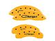 MGP Brake Caliper Covers with Cursive Charger Logo; Yellow; Front and Rear (08-14 Challenger SRT8; 2015 Challenger SRT 392; 15-23 Challenger Scat Pack w/ 4-Piston Front Calipers)