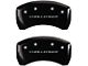MGP Brake Caliper Covers with Challenger Logo; Black; Front and Rear (06-10 Charger Base, SE, SXT)