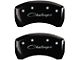 MGP Brake Caliper Covers with Cursive Challenger Logo; Black; Front and Rear (06-10 Charger Base, SE, SXT)