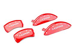 MGP Brake Caliper Covers with MOPAR Logo; Red; Front and Rear (11-23 Charger R/T; 12-23 Charger SXT w/ Dual Piston Front Calipers; 15-17 AWD Charger SE; 18-23 Charger Daytona, GT)