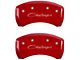 MGP Brake Caliper Covers with Cursive Challenger Logo; Red; Front and Rear (06-10 Charger Daytona R/T, R/T)