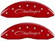 MGP Brake Caliper Covers with Cursive Challenger Logo; Red; Front and Rear (06-10 Charger Base, SE, SXT)