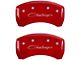 MGP Brake Caliper Covers with Cursive Challenger Logo; Red; Front and Rear (06-10 Charger Base, SE, SXT)