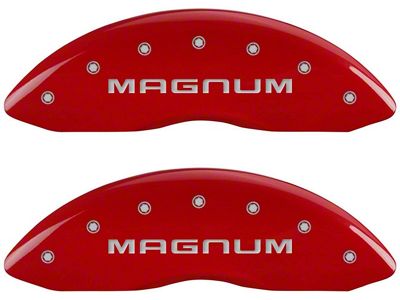 MGP Brake Caliper Covers with Magnum Logo; Red; Front and Rear (06-10 Charger Base, SE, SXT)