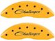 MGP Brake Caliper Covers with Cursive Challenger Logo; Yellow; Front and Rear (06-10 Charger Daytona R/T, R/T)