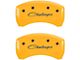 MGP Brake Caliper Covers with Cursive Challenger Logo; Yellow; Front and Rear (11-18 Charger R/T w/ Single Piston Front Calipers; 11-17 Charger SE w/ Single Piston Front Calipers; 12-23 SXT Charger w/ Single Piston Front Calipers)