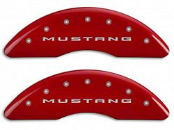 MGP Brake Caliper Covers with 5.0 Logo; Red; Front and Rear (15-23 Mustang GT w/ Performance Pack)