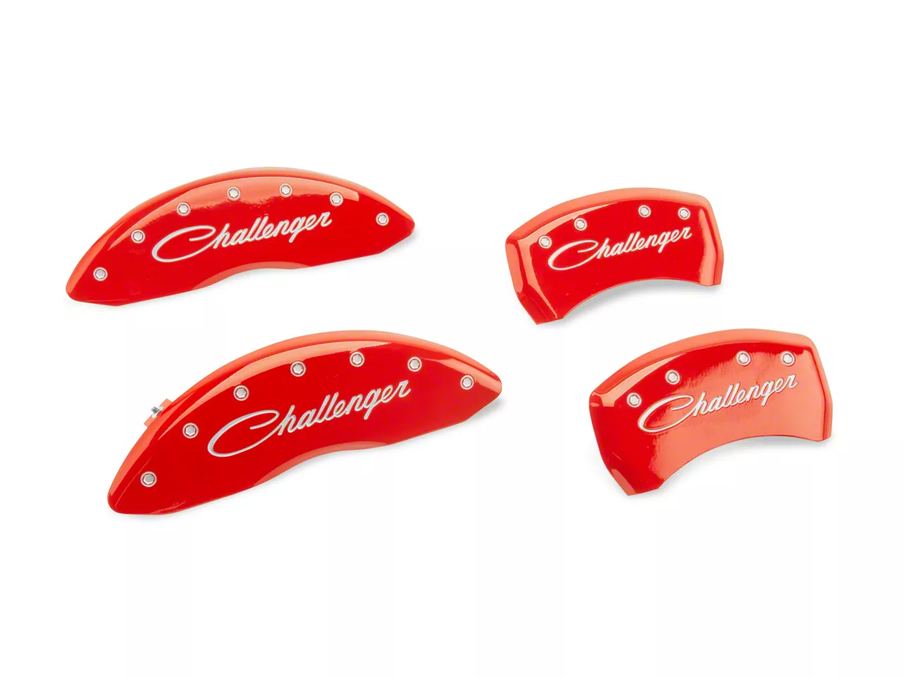 MGP Challenger Red Caliper Covers with Cursive Challenger Logo