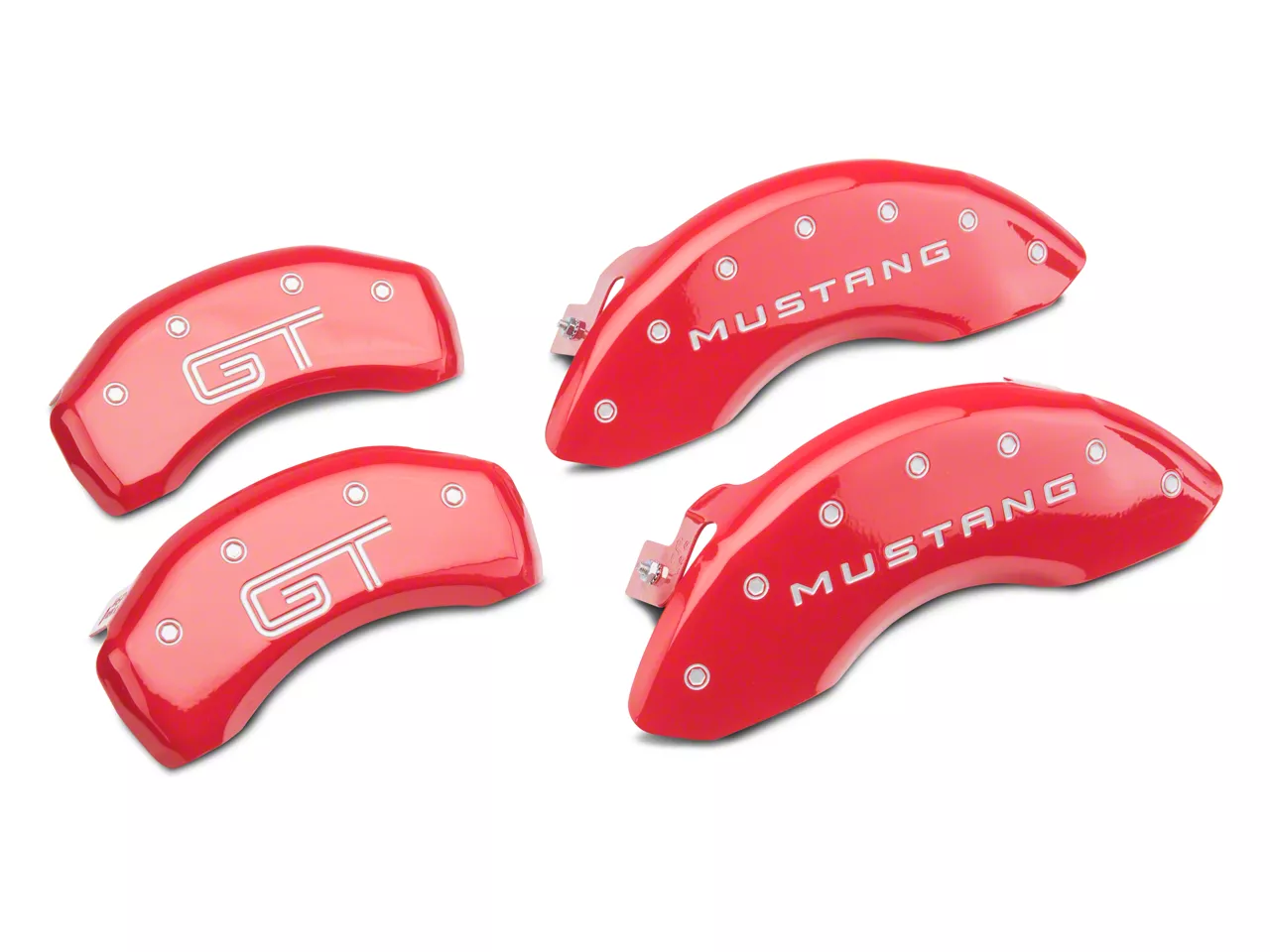 MGP Mustang Red Caliper Covers with GT Logo; Front and Rear 10198SMGTRD ...