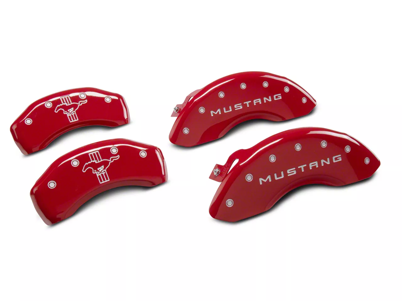 Mgp Mustang Red Caliper Covers With Tri Bar Pony Logo Front And Rear