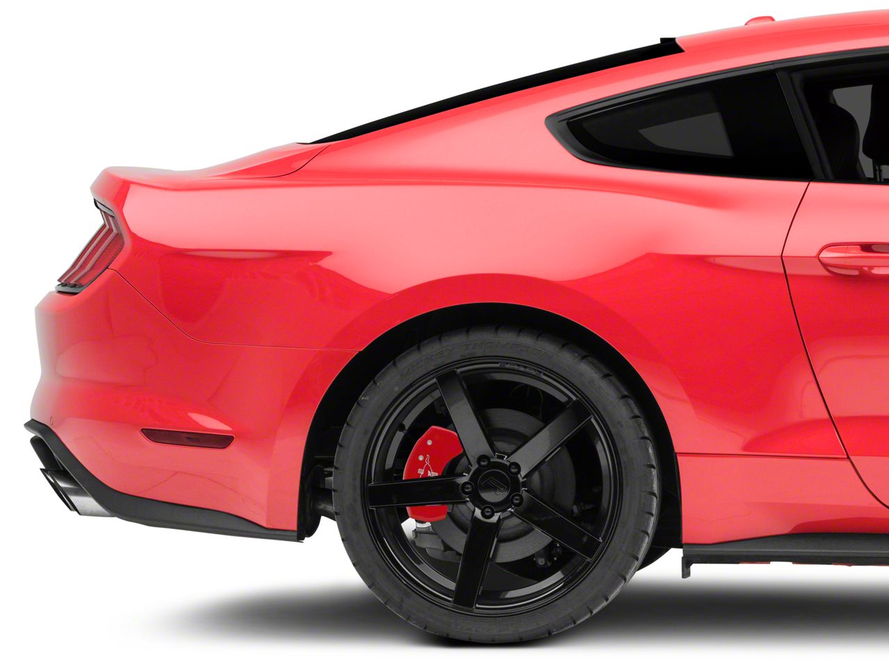 Mgp Mustang Red Caliper Covers With Tri-bar Pony Logo; Front And Rear 