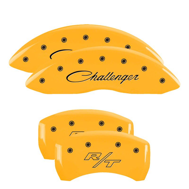 Mgp Challenger Yellow Caliper Covers With Cursive Challenger And R T