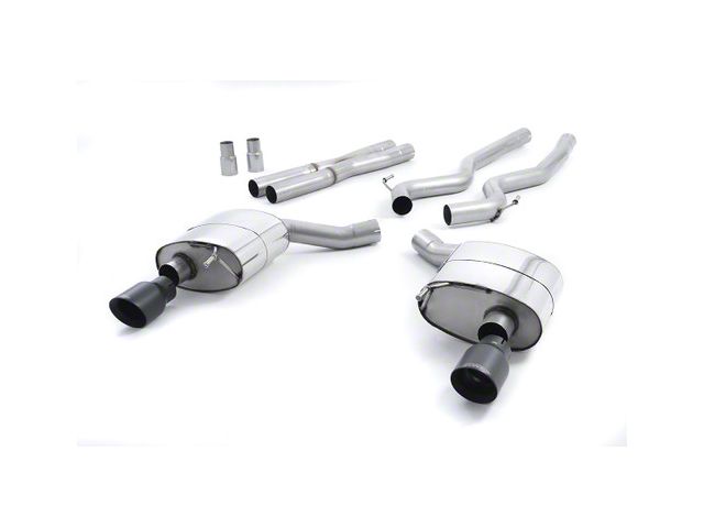 Milltek Dual Outlet Non-Resonated Cat-Back Exhaust System with Cerakote Black Tips (15-17 Mustang GT Fastback)