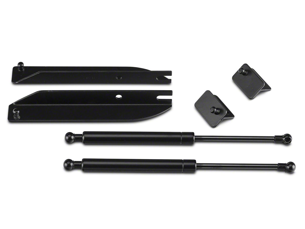 MMD Mustang Bolt On Hood Strut Kit; Black 41282 (10-14 Mustang) - Free ...