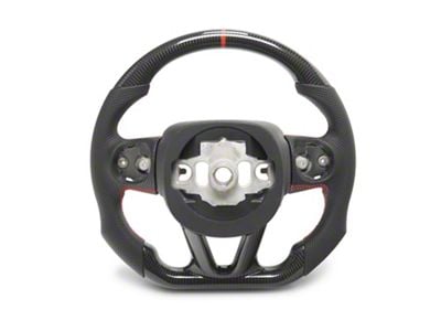 MMD GTC Steering Wheel; Carbon with Red Stripe (15-20 Challenger)