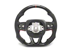 MMD GTC Steering Wheel; Carbon with Red Stripe (15-20 Charger)