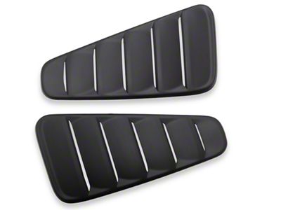 MMD Classic Quarter Window Louvers; Satin Black (05-09 Mustang Coupe)