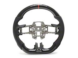 MMD GTC Steering Wheel; Carbon with Red Stripe (18-23 Mustang)