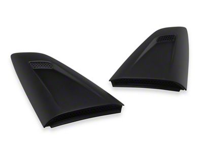 MMD Quarter Window Scoops; Satin Black (15-23 Mustang Fastback)