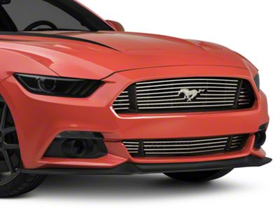 SpeedForm Modern Billet Grille with 3-Piece Lower; Polished (15-17 Mustang GT)