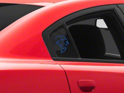 Mopar Licensed by SEC10 Hellcat Quarter Window Decals; Blue (06-23 Charger)