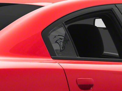 Mopar Licensed by SEC10 Hellcat Quarter Window Decals; Matte Black (06-23 Charger)