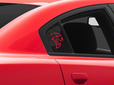 Mopar Licensed by SEC10 Hellcat Quarter Window Decals; Red (06-23 Charger)