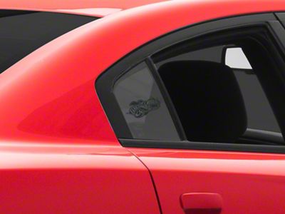 Mopar Licensed by SEC10 Super Bee Quarter Window Decals; Gloss Black (06-23 Charger)