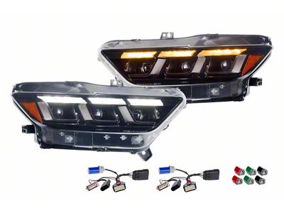Morimoto Gen II XB LED Headlights; Black Housing; Clear Lens (15-17 Mustang; 18-22 Mustang GT350, GT500)