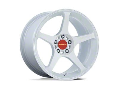 Motegi Battle V Matsuri White Pearl with Machined Lip Stripe Wheel; 18x10.5; 25mm Offset (10-15 Camaro, Excluding ZL1)