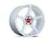 Motegi Battle V Matsuri White Pearl with Machined Lip Stripe Wheel; Rear Only; 18x10.5; 35mm Offset (10-15 Camaro, Excluding ZL1)