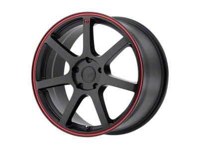 Motegi MR132 Matte Black with Red Stripe Wheel; 18x8; 35mm Offset (10-15 Camaro, Excluding ZL1)