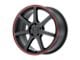 Motegi MR132 Matte Black with Red Stripe Wheel; 18x8; 35mm Offset (10-15 Camaro, Excluding ZL1)