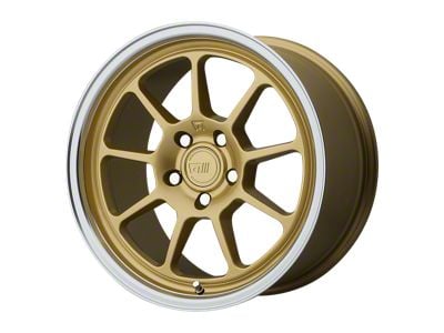 Motegi MR135 Gold Center with Machined Lip Wheel; 18x8.5; 35mm Offset (10-15 Camaro, Excluding ZL1)